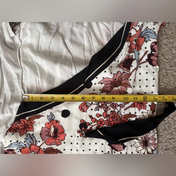 Maeve By Anthropologie Size 0 Women White Floral Lined Wrap Dress - Picture 10 of 11